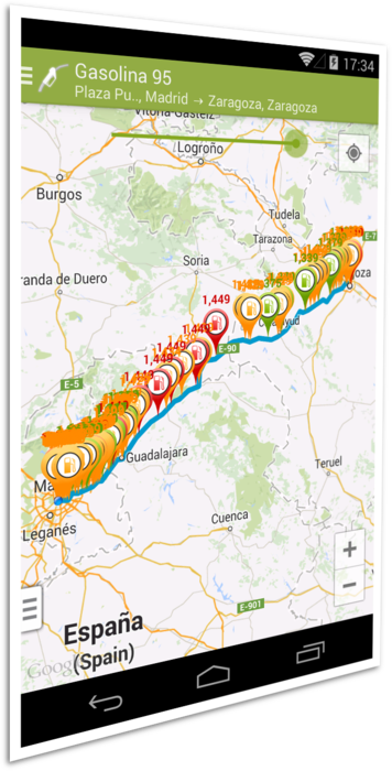 Screenshot 2 of the Gasoline and Diesel Spain app